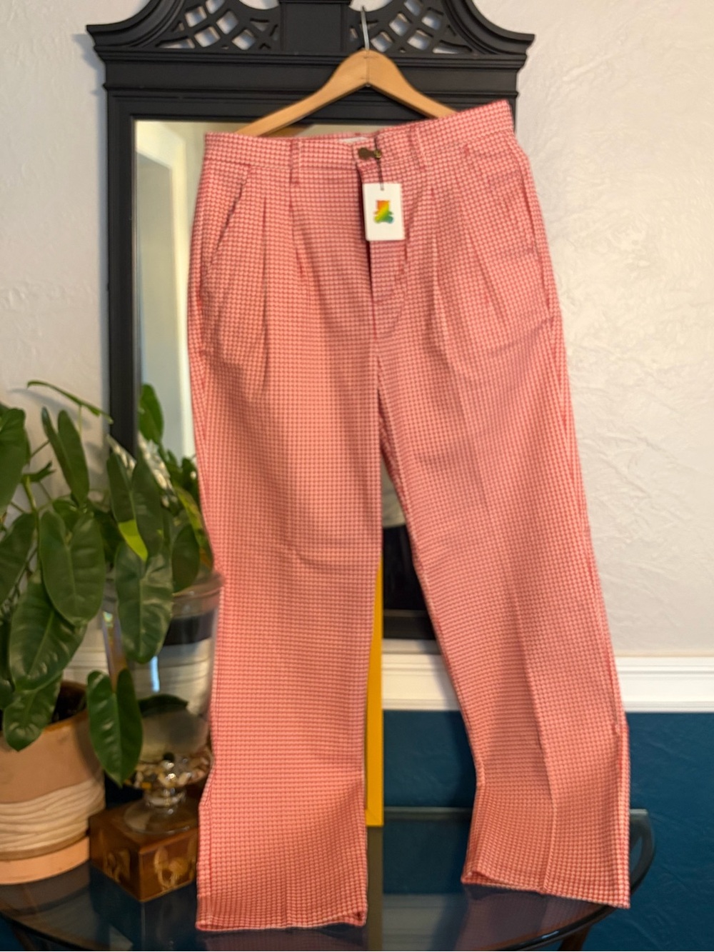 Teddy Fresh Gingham Pleated Chinos